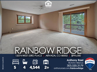 ARVADA HOME FOR SALE: 12074 West 53rd Pl | Arvada CO 80002 Custom Home in The Rainbow Ridge Neighborhood