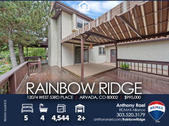 ARVADA HOME FOR SALE: 12074 West 53rd Pl | Arvada CO 80002 Custom Home in The Rainbow Ridge Neighborhood