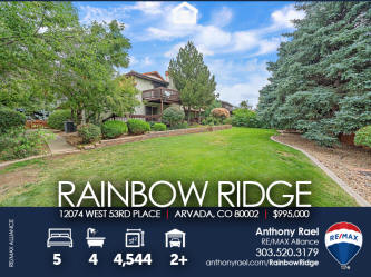 ARVADA HOME FOR SALE: 12074 West 53rd Pl | Arvada CO 80002 Custom Home in The Rainbow Ridge Neighborhood